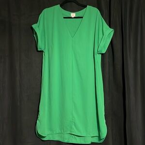 Green Knee Length Business Casual Dress